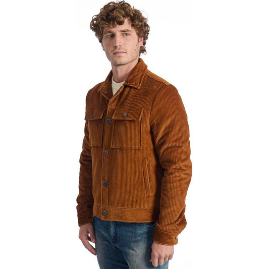 Roberto Pepe Luxury Brown Cotton Men Jacket Roberto Pepe Luxury