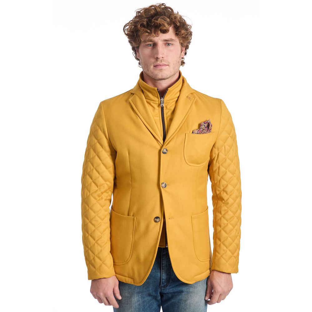 Roberto Pepe Luxury Yellow Polyester Jacket