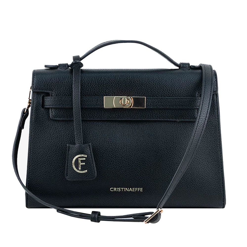 CRISTINAEFFE Black Artificial Leather Women Crossbody Bag CRISTINAEFFE