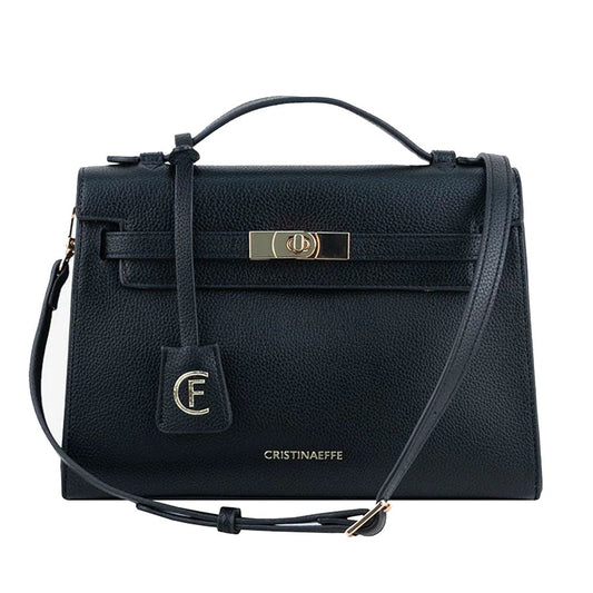 CRISTINAEFFE Black Artificial Leather Women Crossbody Bag CRISTINAEFFE