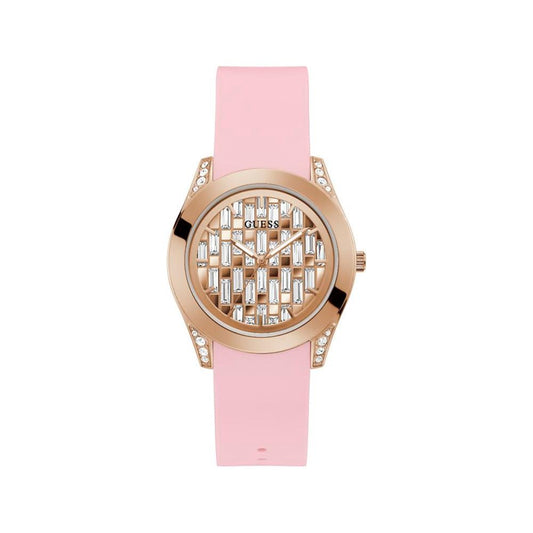 Guess Pink Silicone Watch