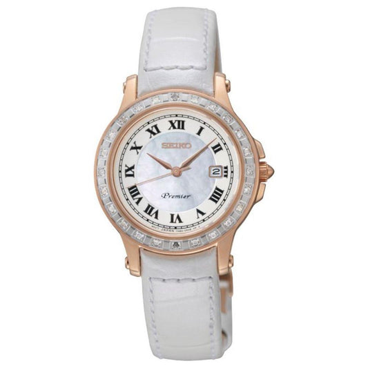 Seiko White Leather Watch