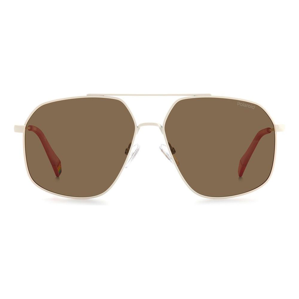 Polaroid Beige Stainless Steel Sunglasses Polaroid