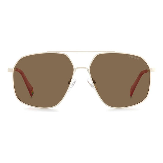 Polaroid Beige Stainless Steel Sunglasses