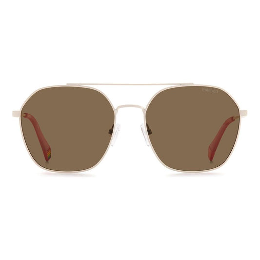 Polaroid Beige Stainless Steel Sunglasses