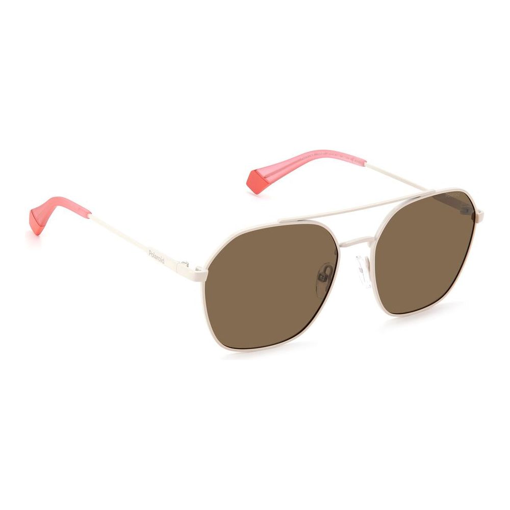 Polaroid Beige Stainless Steel Sunglasses Polaroid