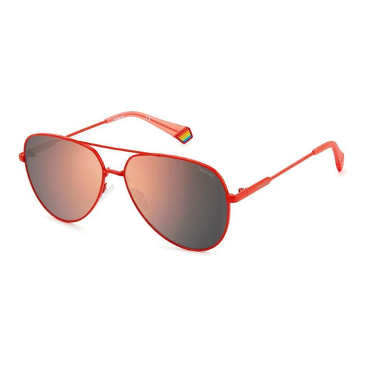 Polaroid Red Metal Sunglasses