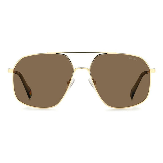 Polaroid Gold Stainless Steel Sunglasses