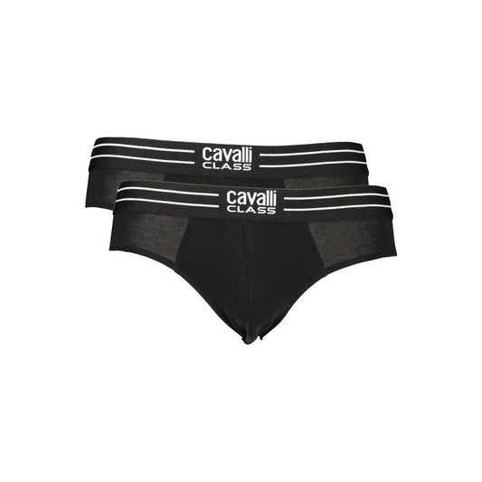 Cavalli Class Black Cotton Underwear