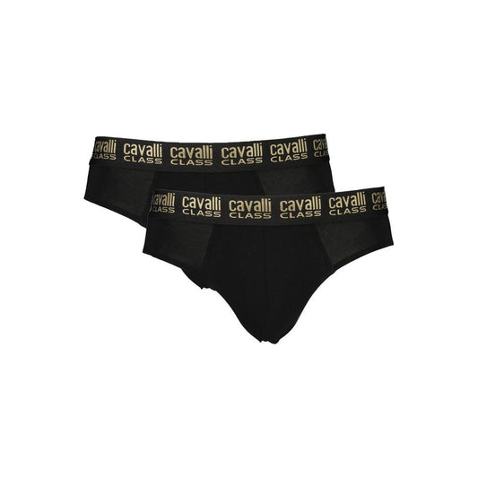 Cavalli Class Black Cotton Underwear