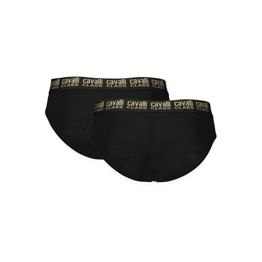 Cavalli Class Black Cotton Underwear