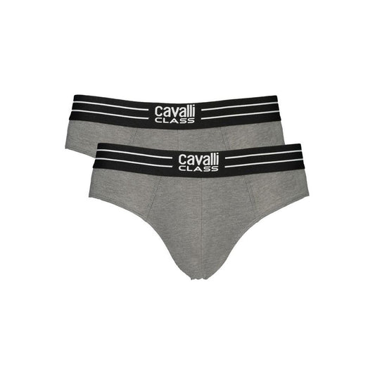 Cavalli Class Gray Cotton Underwear