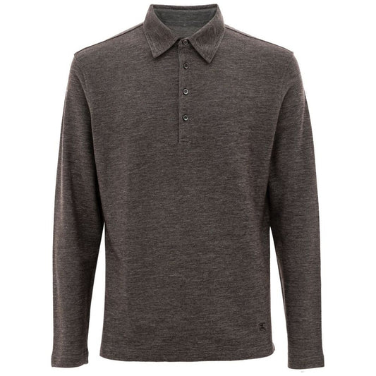 Corneliani Gray Wool Polo Shirt