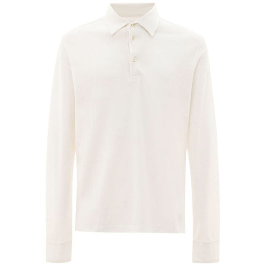 Corneliani White Cotton Polo Shirt