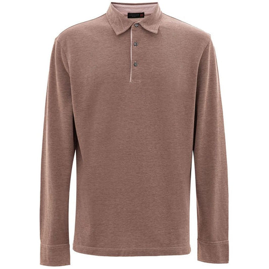 Corneliani Gray Cotton Polo Shirt