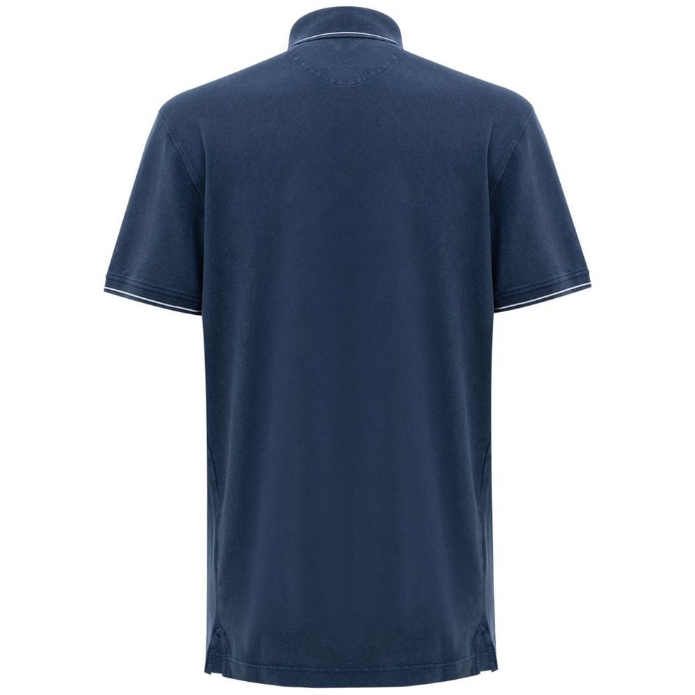 Corneliani Navy Blue Cotton Polo Shirt Corneliani