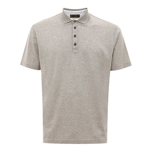 Corneliani Gray Cotton Polo Shirt