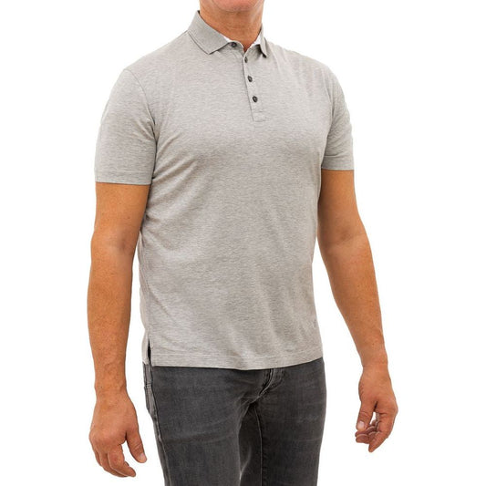 Corneliani Gray Cotton Polo Shirt