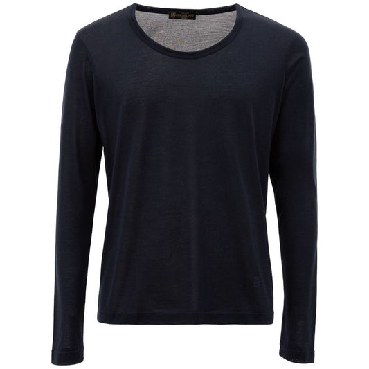 Corneliani Blue Silk T-Shirt