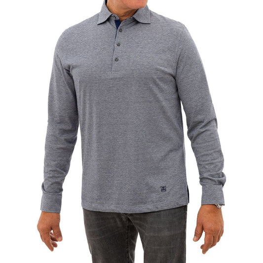 Corneliani Gray Cotton Polo Shirt