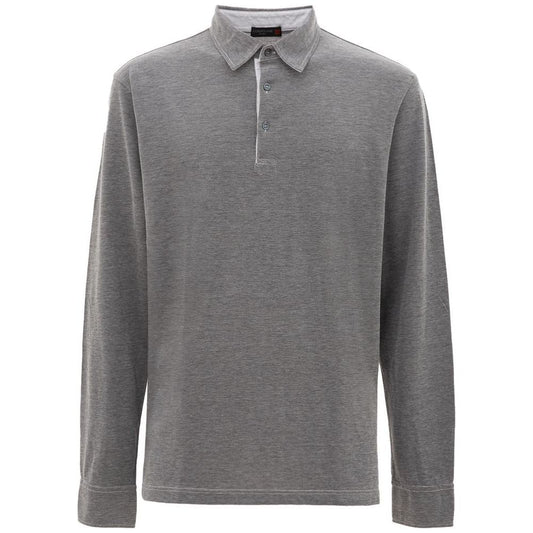 Corneliani Gray Cotton Polo Shirt