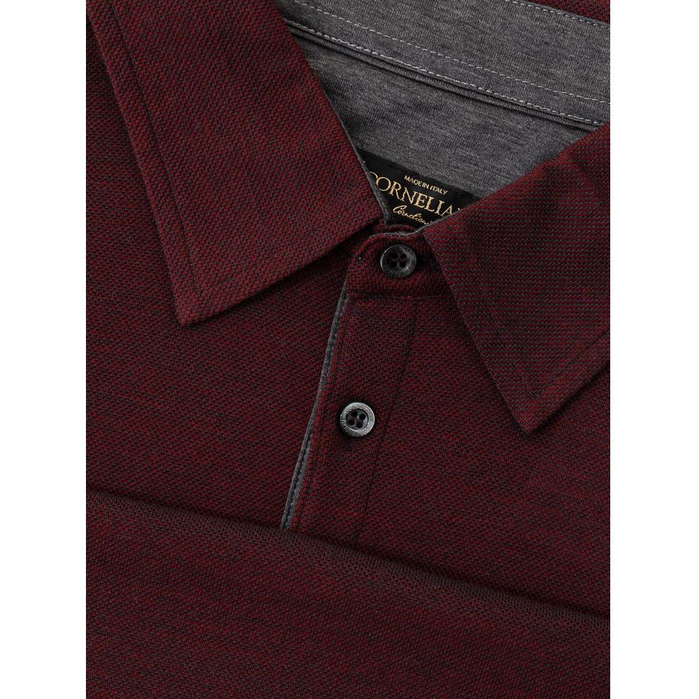 Corneliani Bordeaux Wool Polo Shirt Corneliani