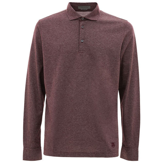 Corneliani Purple Cotton Polo Shirt Corneliani