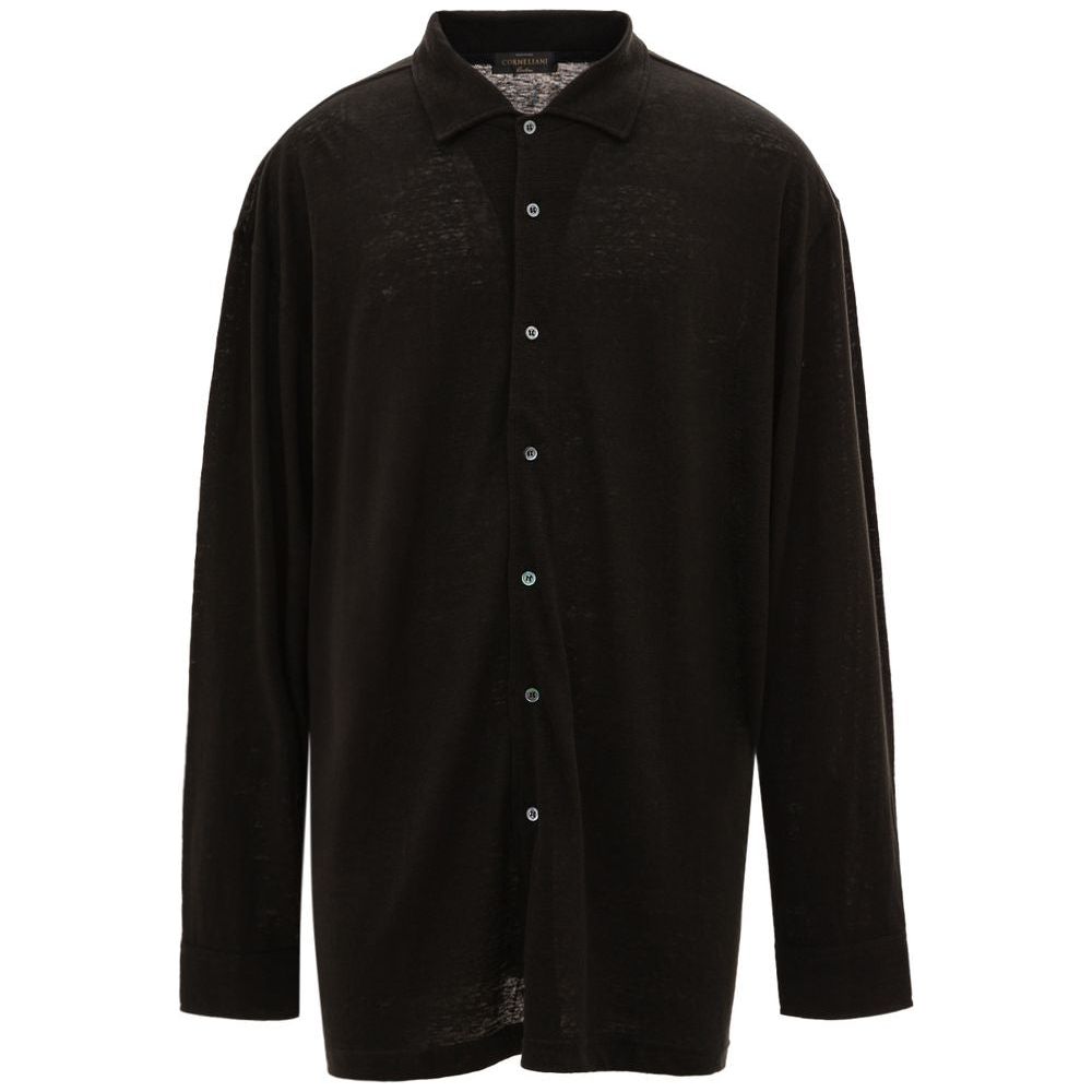 Corneliani Black Linen Shirt Corneliani