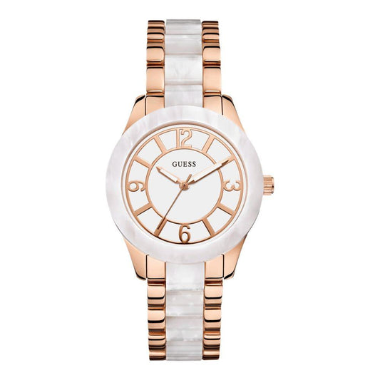 Guess Pink Steel And Polycarbonate Watch