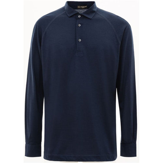 Corneliani Blue Wool Vergine Polo Shirt