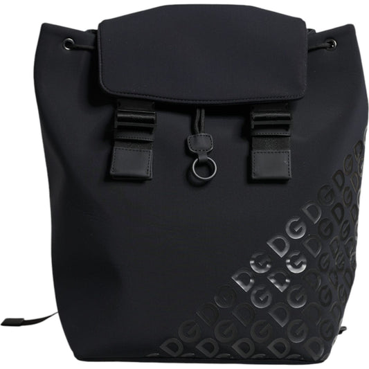 Dolce & Gabbana Black DG Mania Neoprene Travel Back Pack Bag