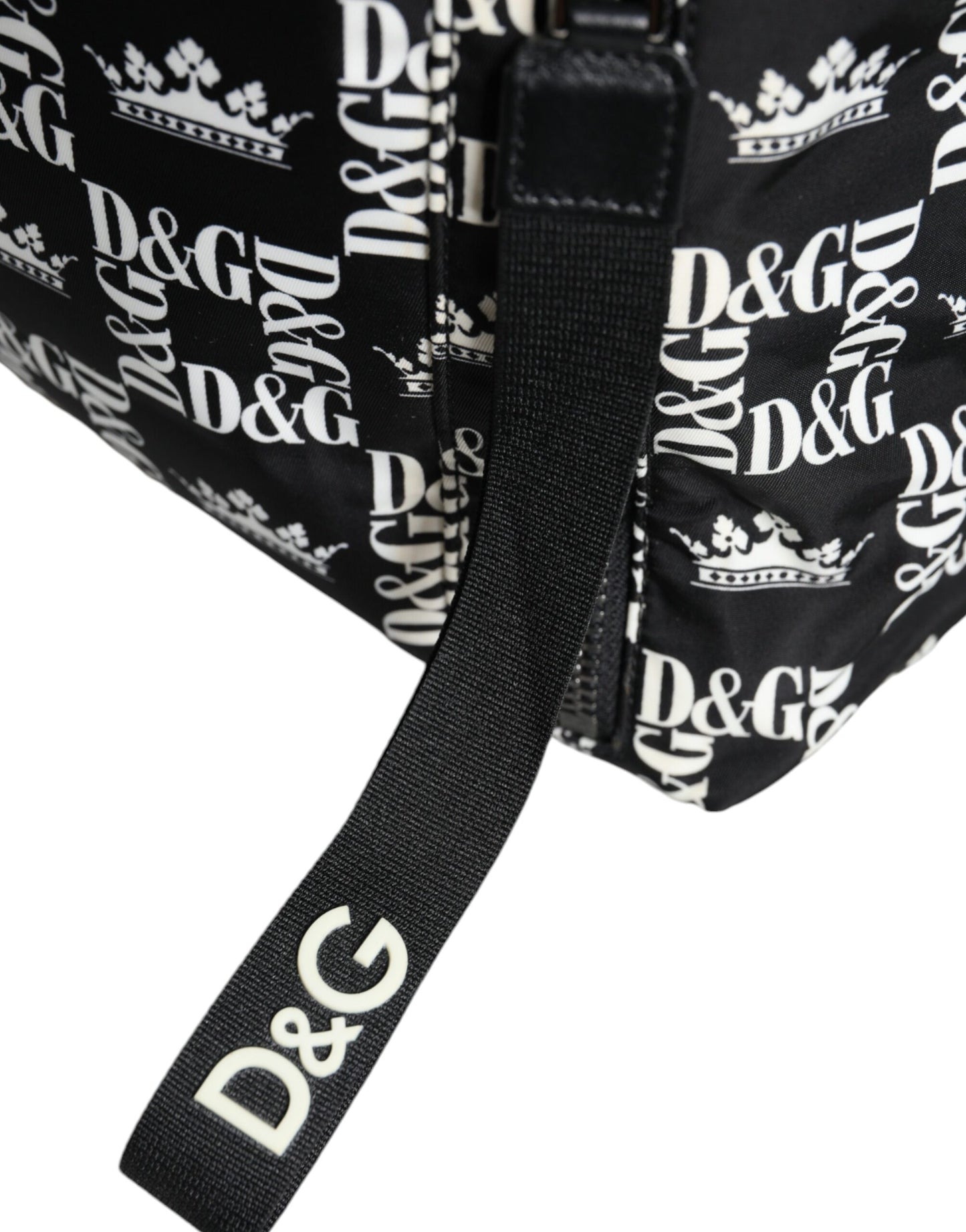 Dolce & Gabbana Black White DG Crown Logo Nylon Backpack Bag Dolce & Gabbana