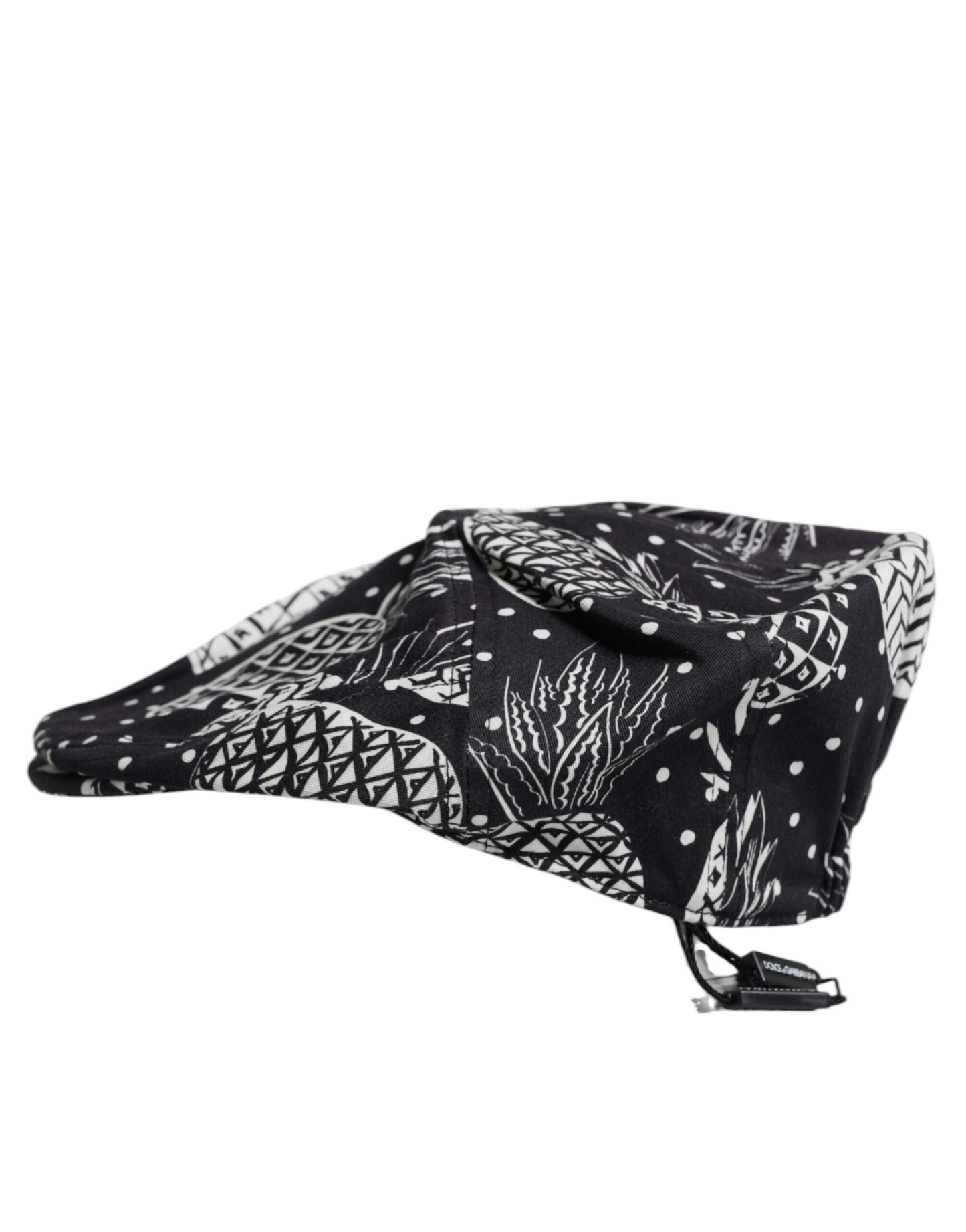 Dolce & Gabbana Black White Pineapple Print Newsboy Cap Hat Dolce & Gabbana