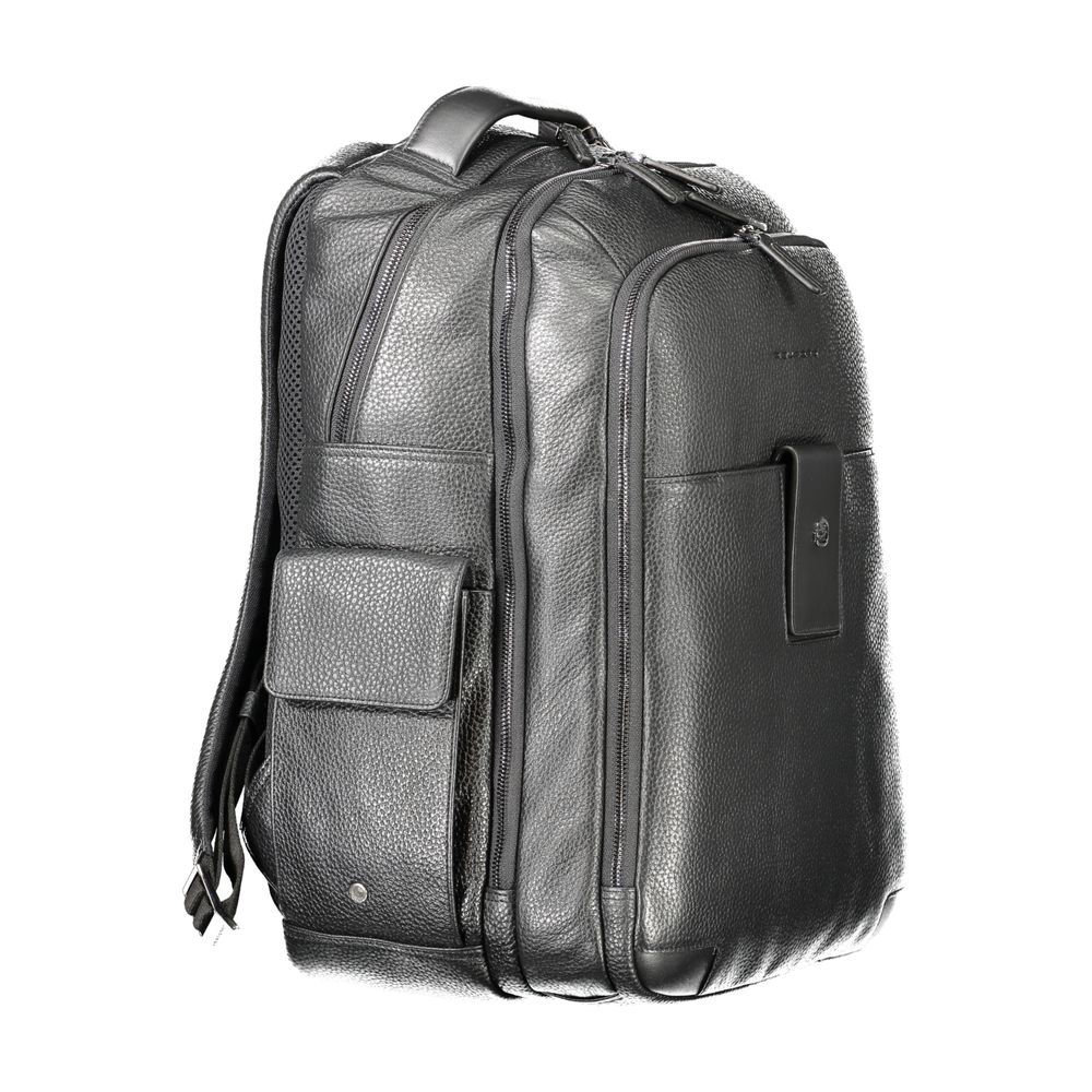 Piquadro Black Leather Backpack