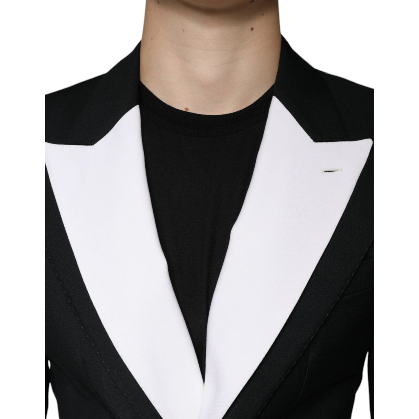 Dolce & Gabbana Black White Single Breasted Dress Blazer Dolce & Gabbana