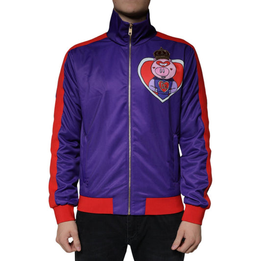 Dolce & Gabbana Purple YEAR OF THE PIG Full Zip Bomber Jacket