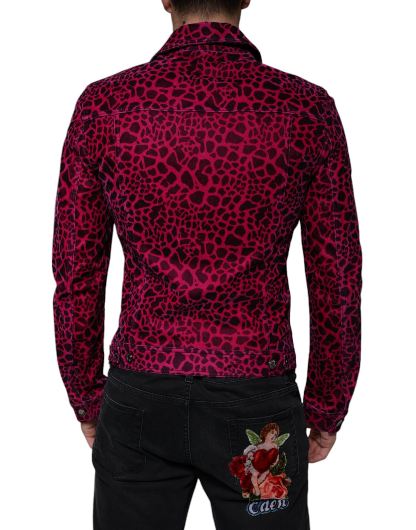 Dolce & Gabbana Fuchsia Leopard Button Down Collared Jacket Dolce & Gabbana