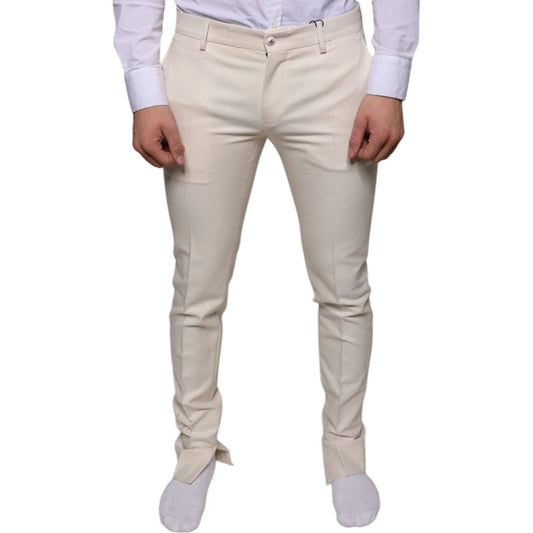 Dolce & Gabbana Off White Chino Wool Skinny Pants