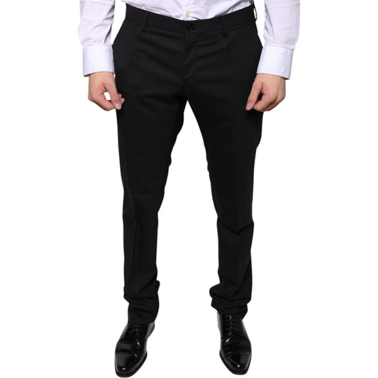 Dolce & Gabbana Black Wool Skinny Dress Formal Pants