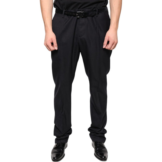 Dolce & Gabbana Black Wool Skinny Dress Formal Pants