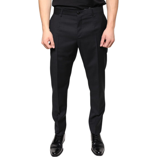 Dolce & Gabbana Black Wool Skinny Men Dress Pants