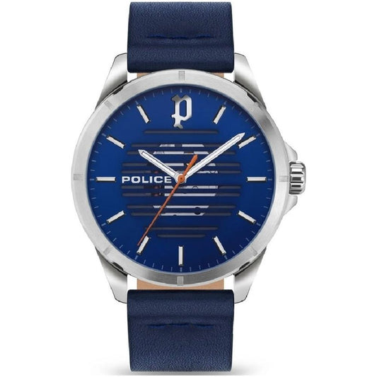 Police Blue Leather Watch