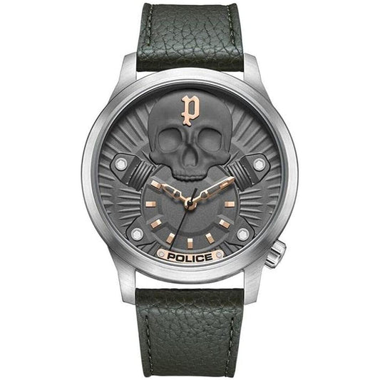 Police Green Leather Watch