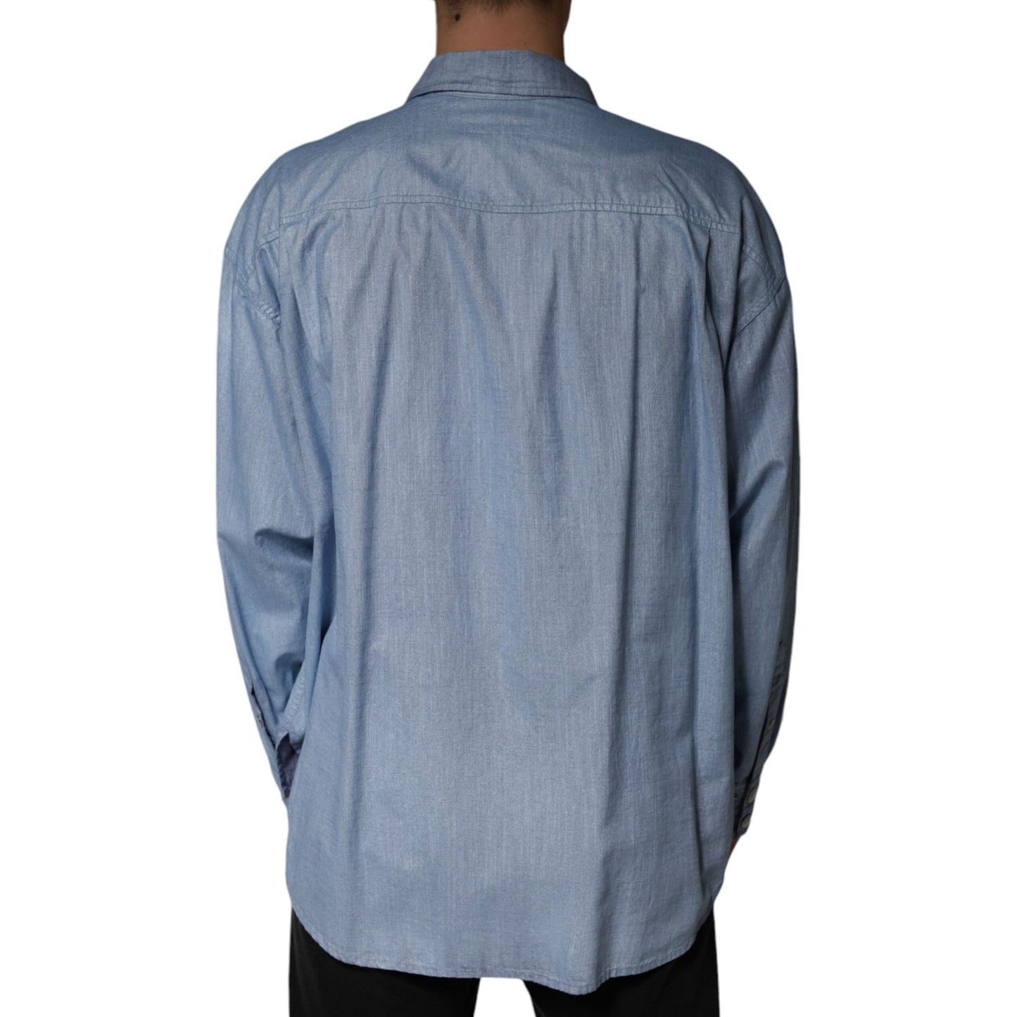 Dolce & Gabbana Light Blue Cotton Button Down Casual Shirt Dolce & Gabbana