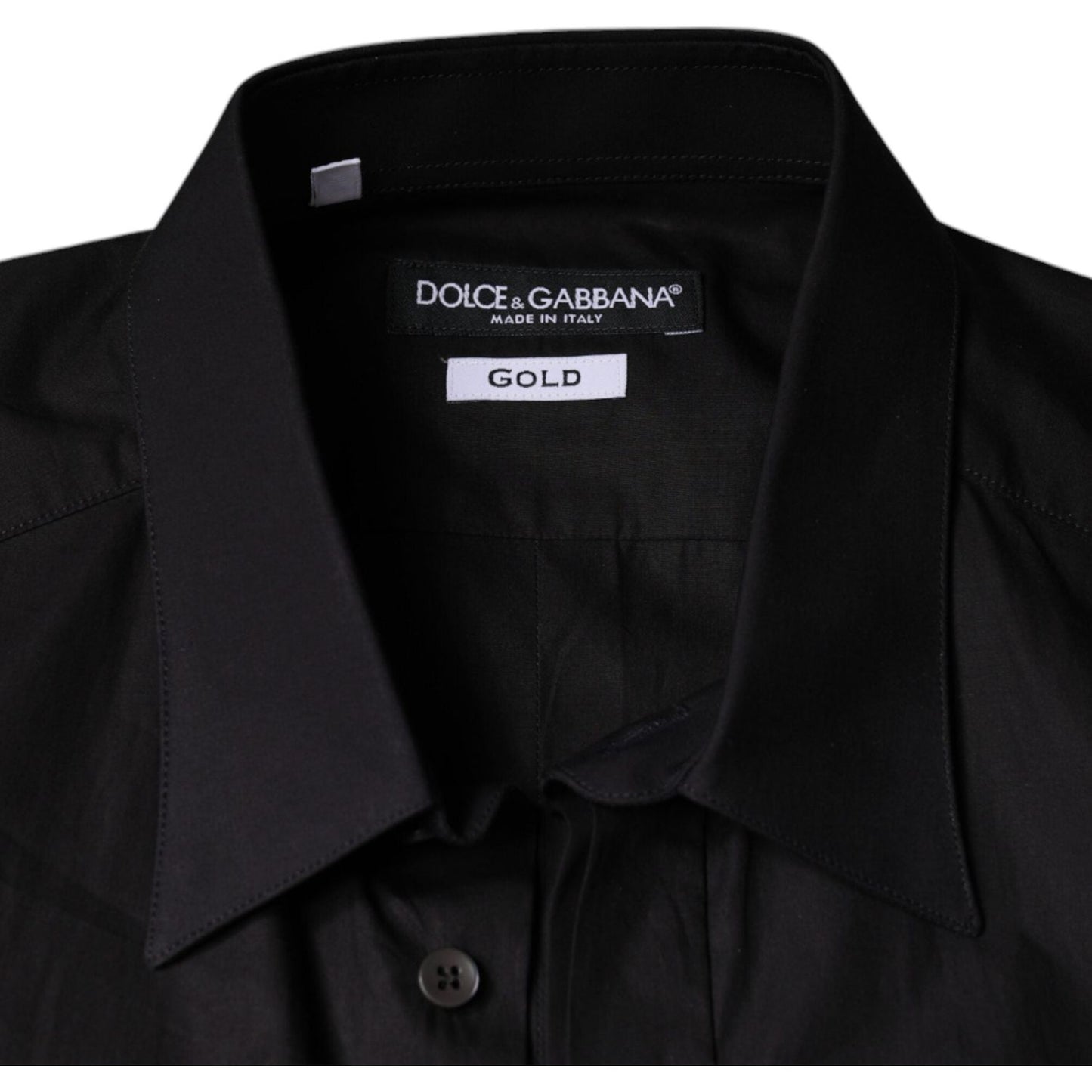 Dolce & Gabbana Black King Crown Embroidered GOLD Dress Shirt Dolce & Gabbana