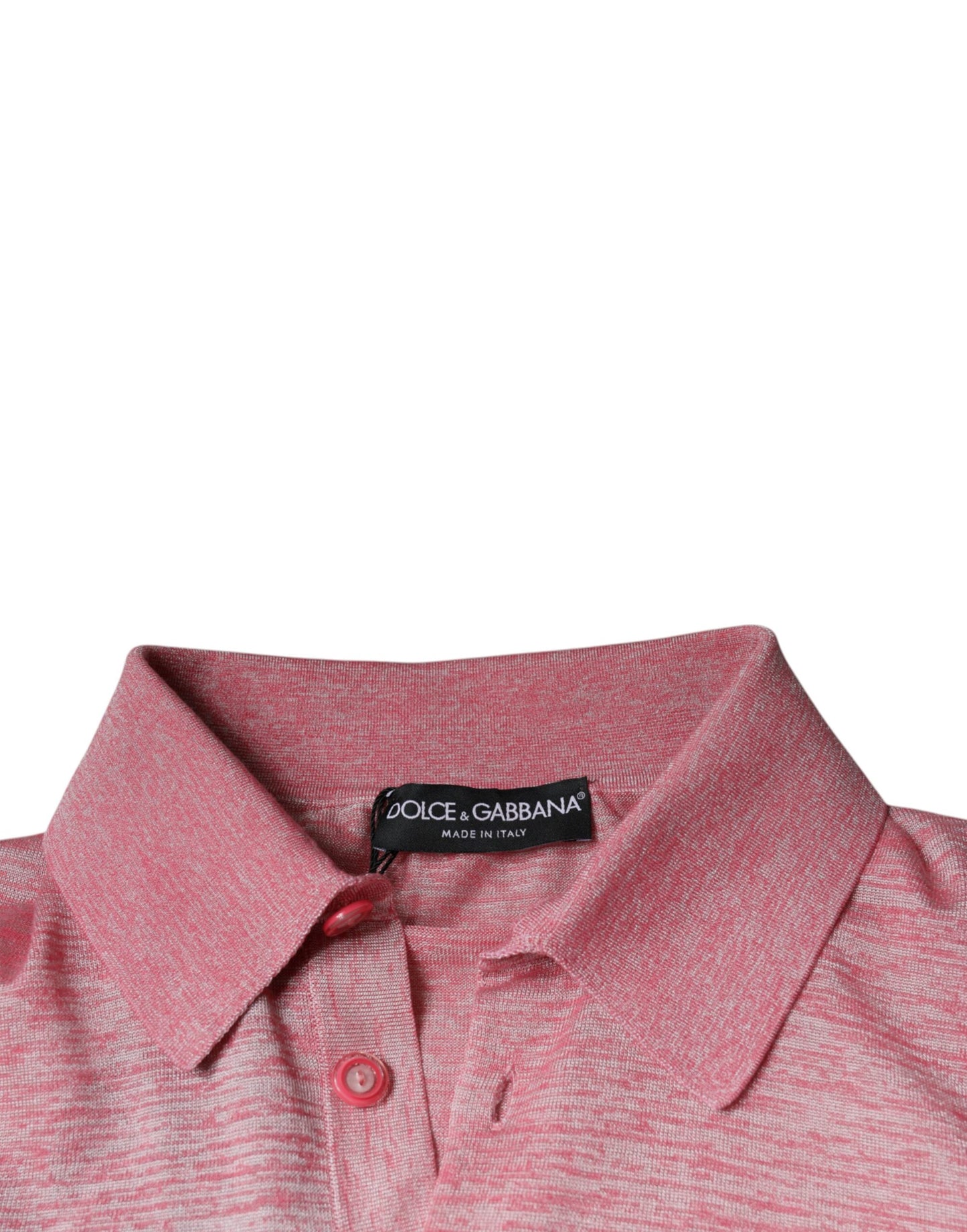 Dolce & Gabbana Pink Polyester Long Sleeve Men Polo T-shirt Dolce & Gabbana