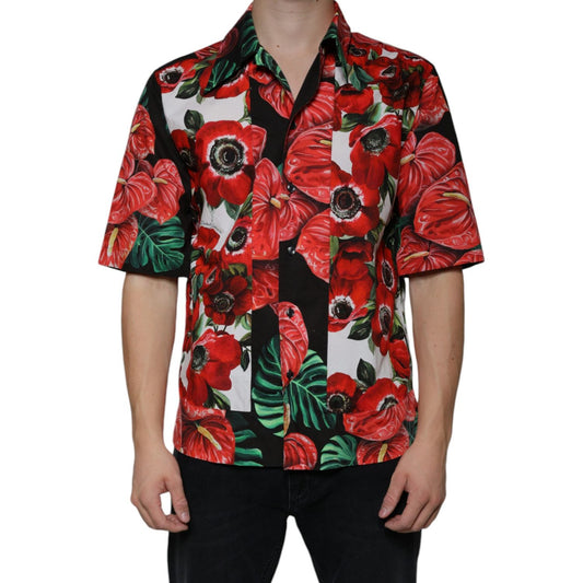 Dolce & Gabbana Multicolor Anemone Button Down Casual Shirt