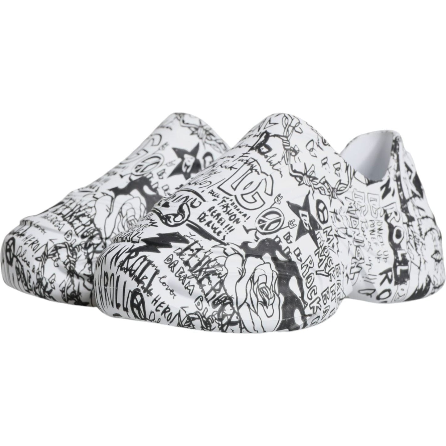 Dolce & Gabbana White Black Graffiti Daymaster Sneakers Shoes Dolce & Gabbana