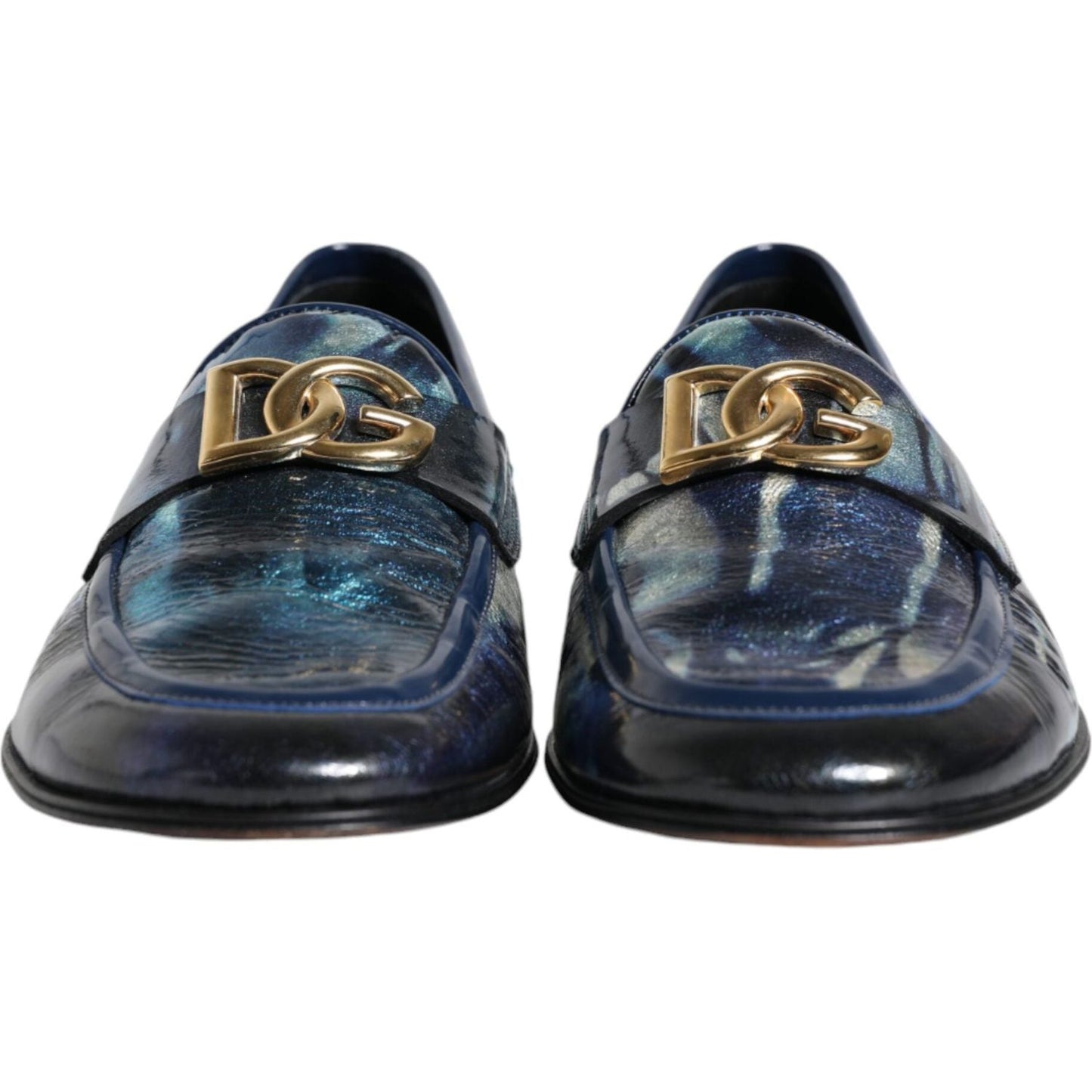 Dolce & Gabbana Blue Tie Dye DG Loafers Formal Shoes Dolce & Gabbana