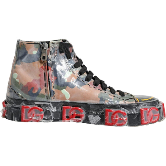 Dolce & Gabbana Multicolor Camouflage High Top Sneakers Shoes